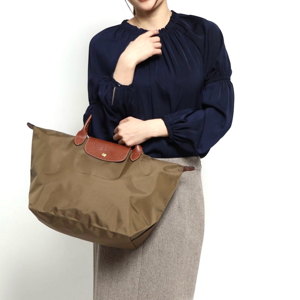 Longchamp Le Pliage Original M Top Handle Olive Green